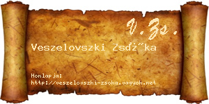 Veszelovszki Zsóka névjegykártya